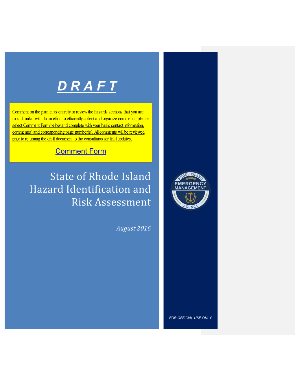 State of Rhode Island Hazard Identification and Risk Assessment