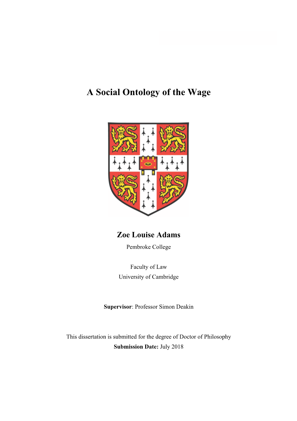 A Social Ontology of the Wage I