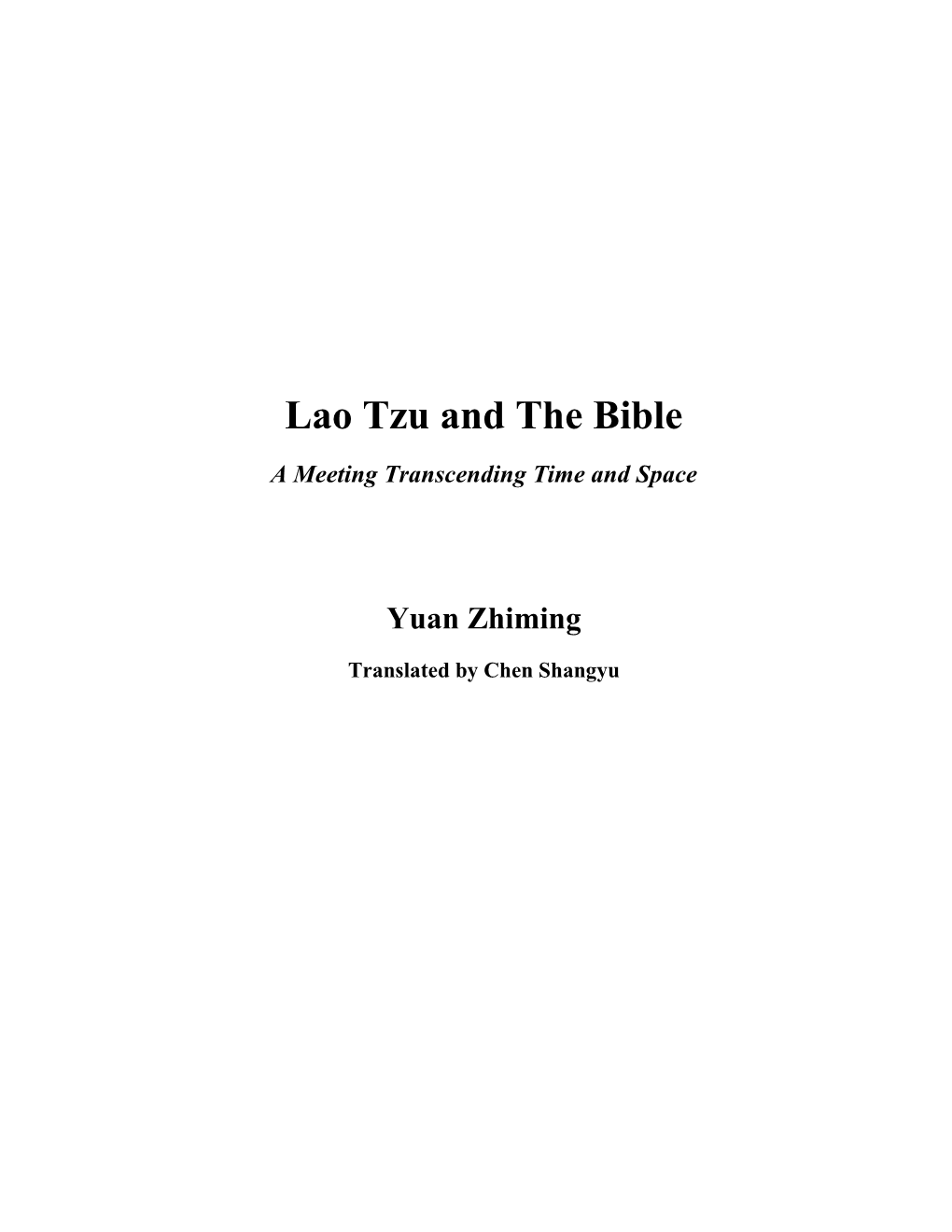 Lao Tzu and the Bible