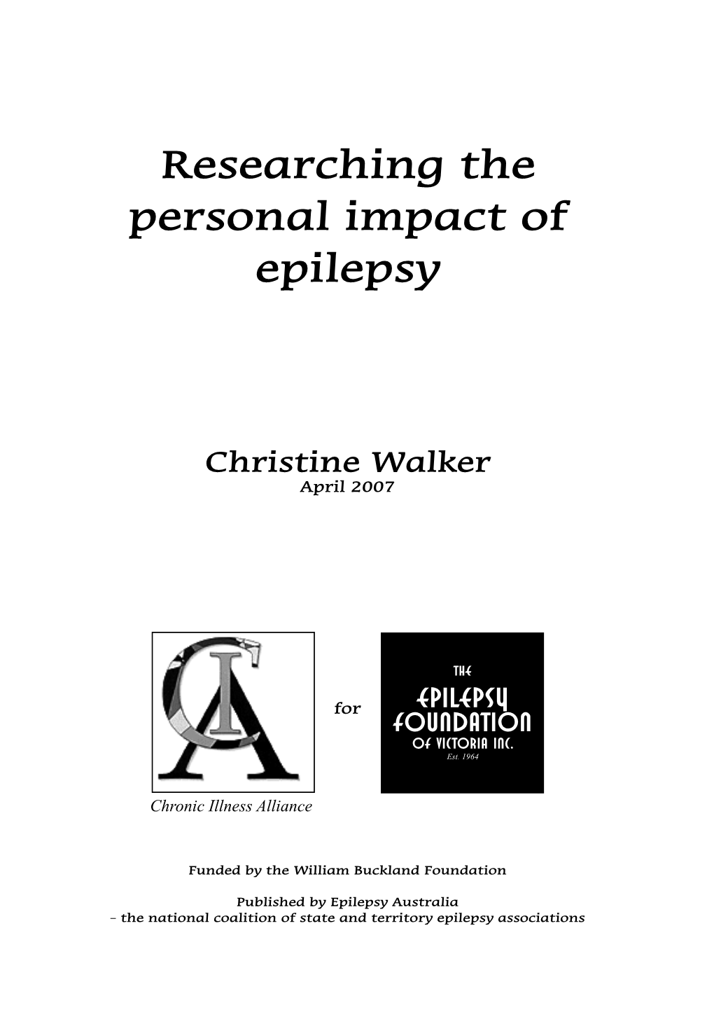 Researching the Personal Impact of Epilepsy