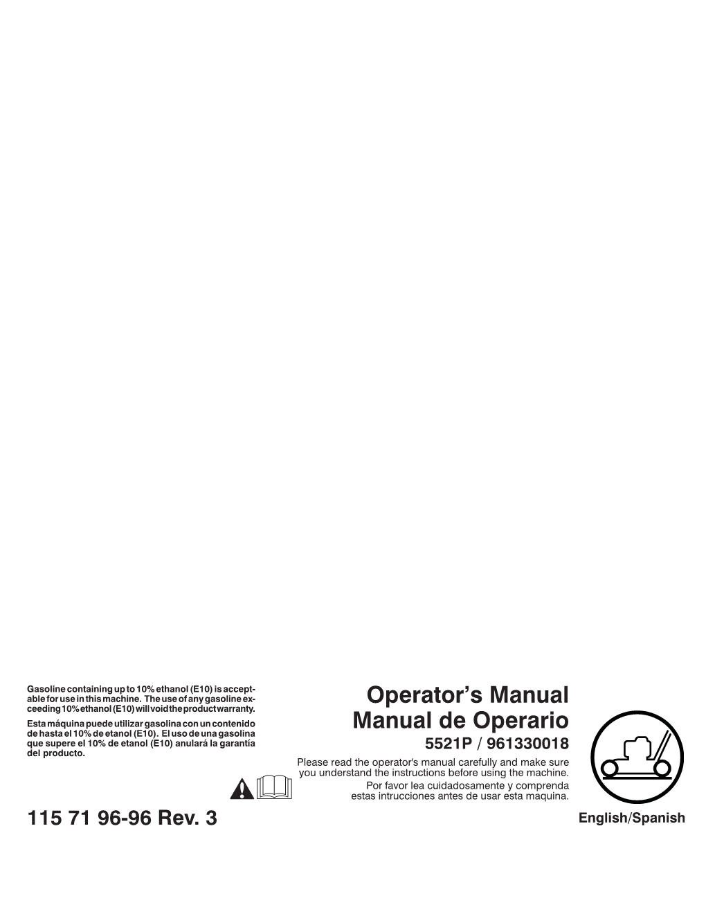 Operator's Manual Manual De Operario
