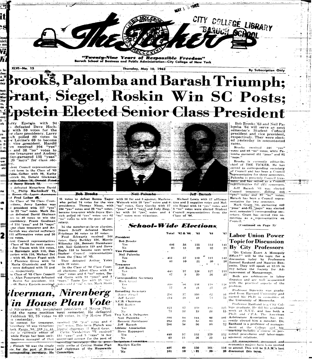 The Ticker, May 10, 1962