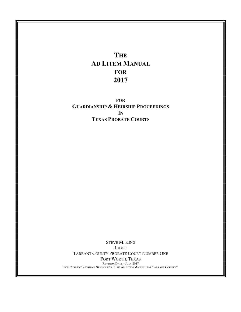 The Ad Litem Manual for 2017