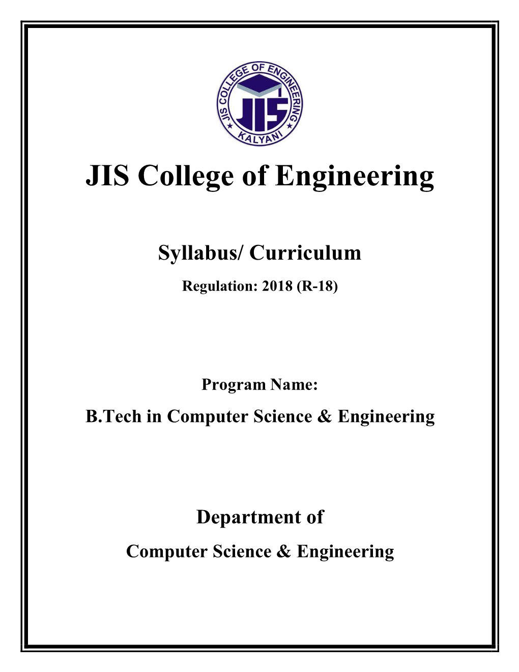 Syllabus/ Curriculum Regulation: 2018 (R-18)