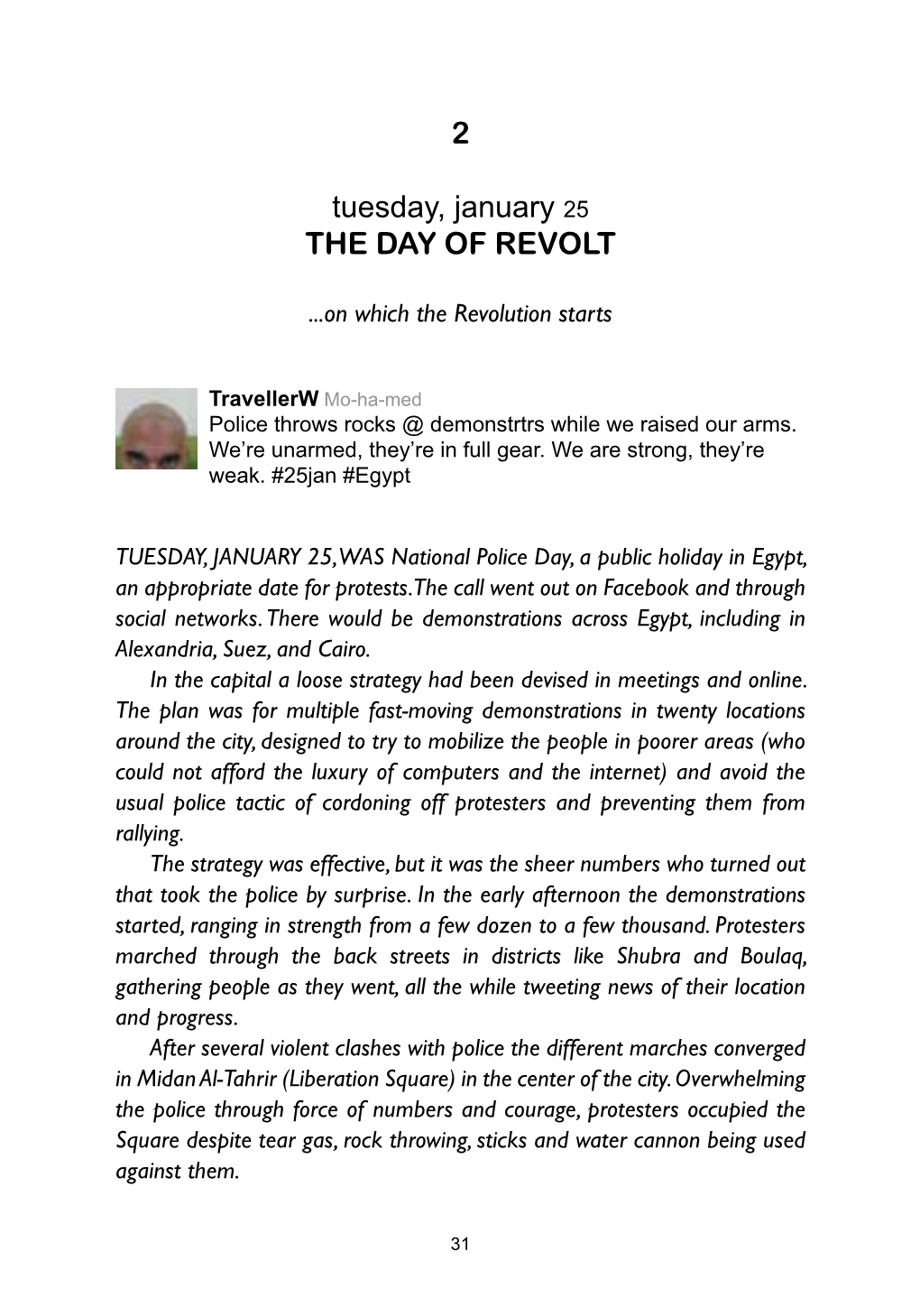 2 Tuesday, January 25 the DAY of REVOLT