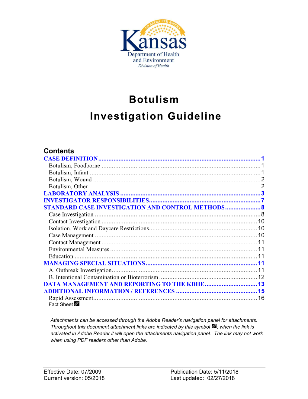 Botulism Investigation Guideline