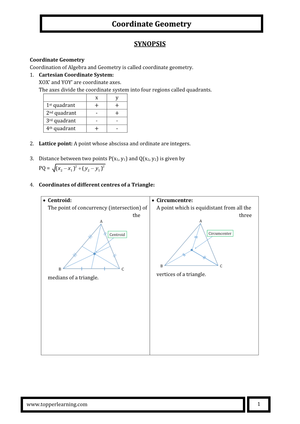 Coordinate Geometry