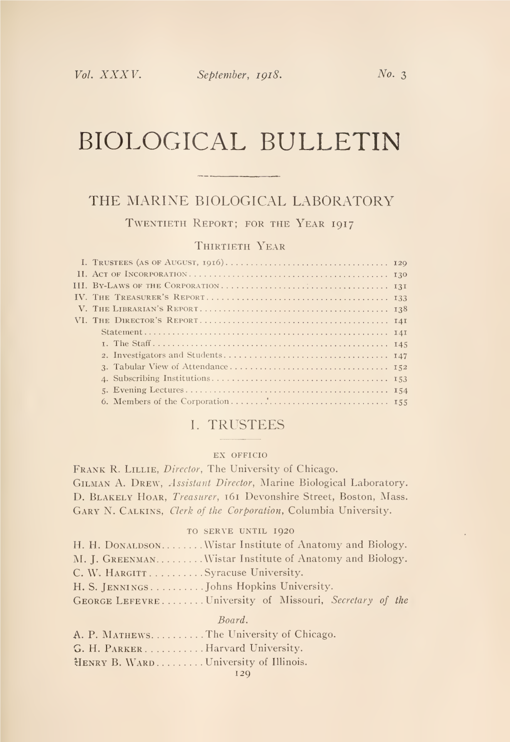 The BIOLOGICAL BULLETIN