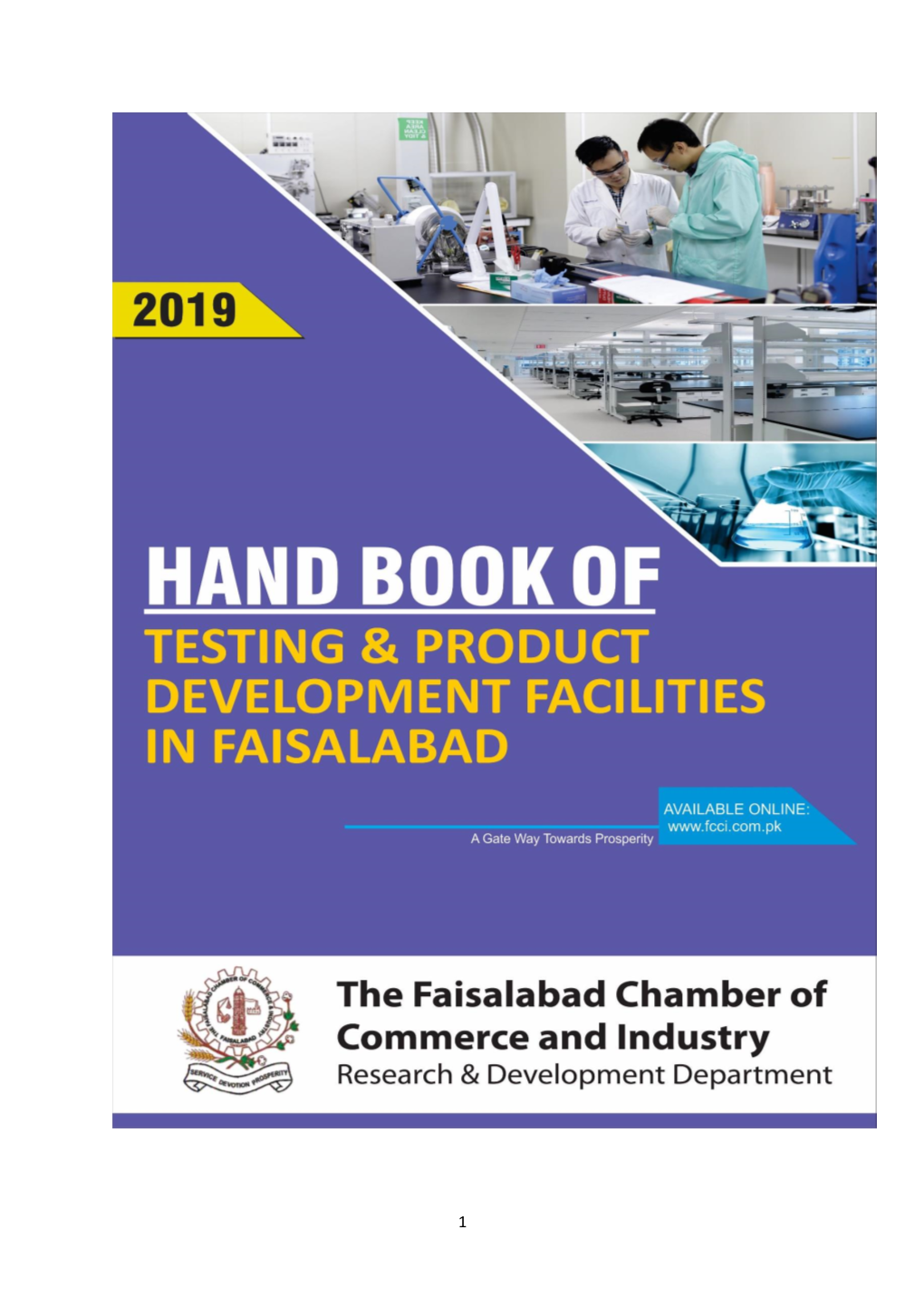 Hand Book of Testing Product Development Facilities in Faisalabad
