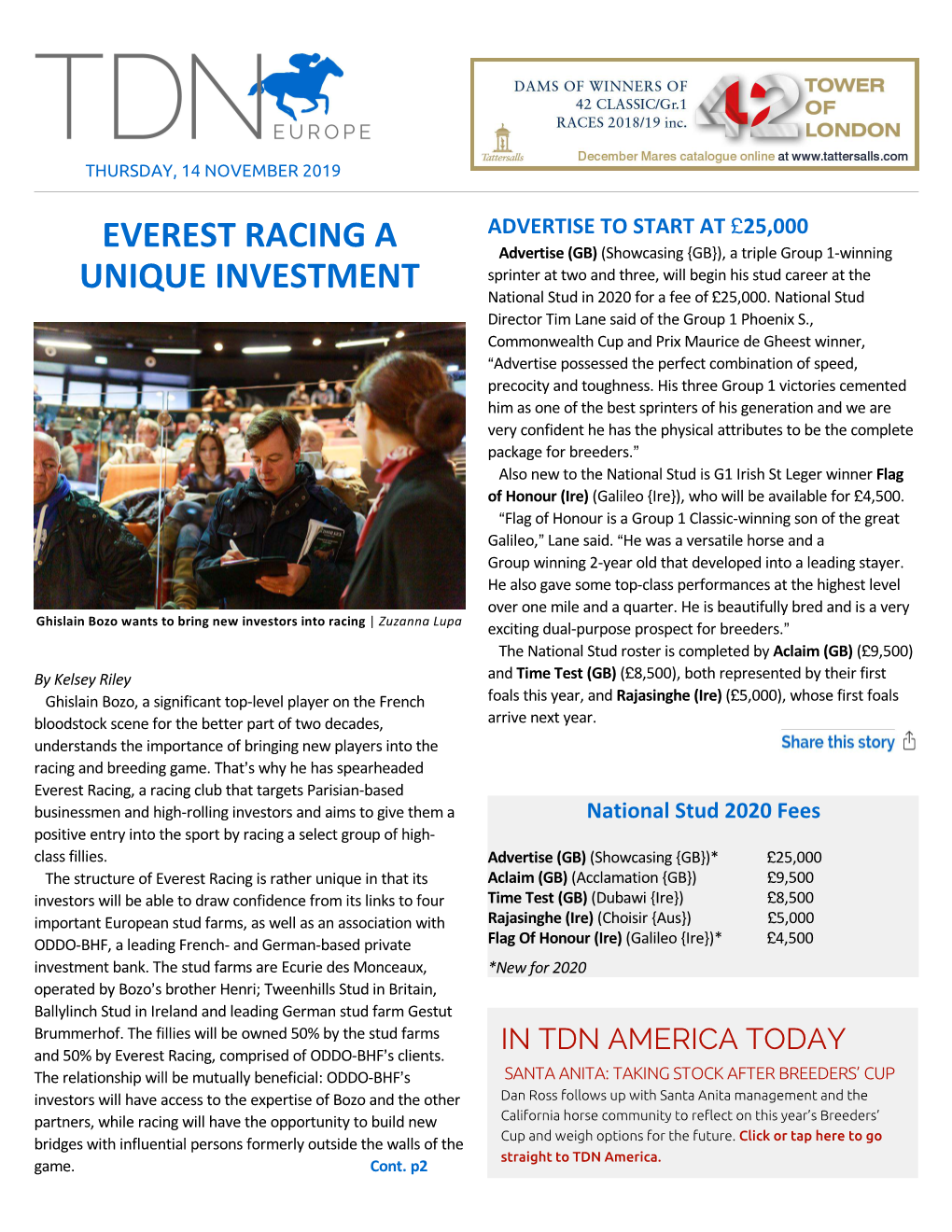 Everest Racing a Unique Investment Cont