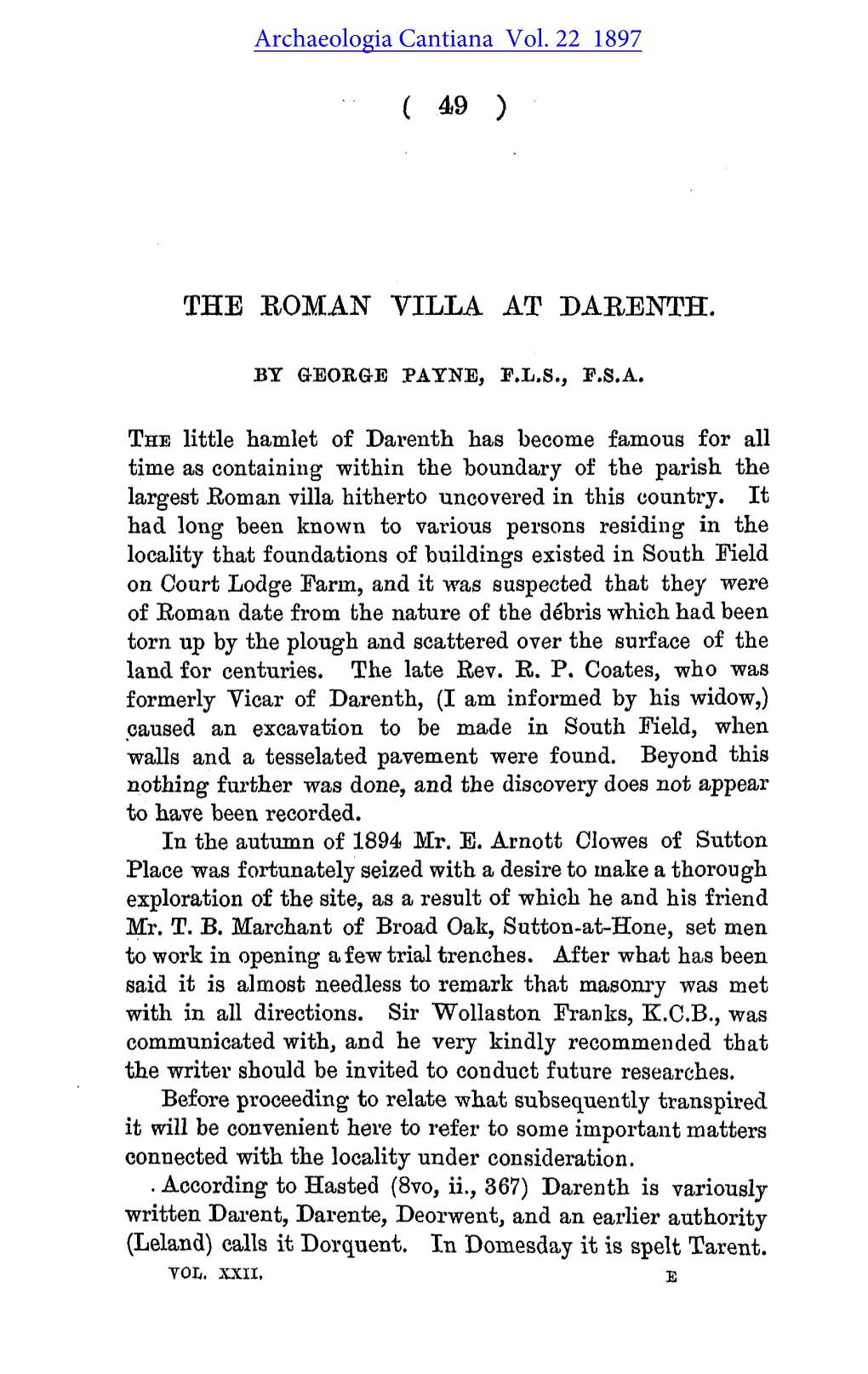 The Roman Villa at Darenth