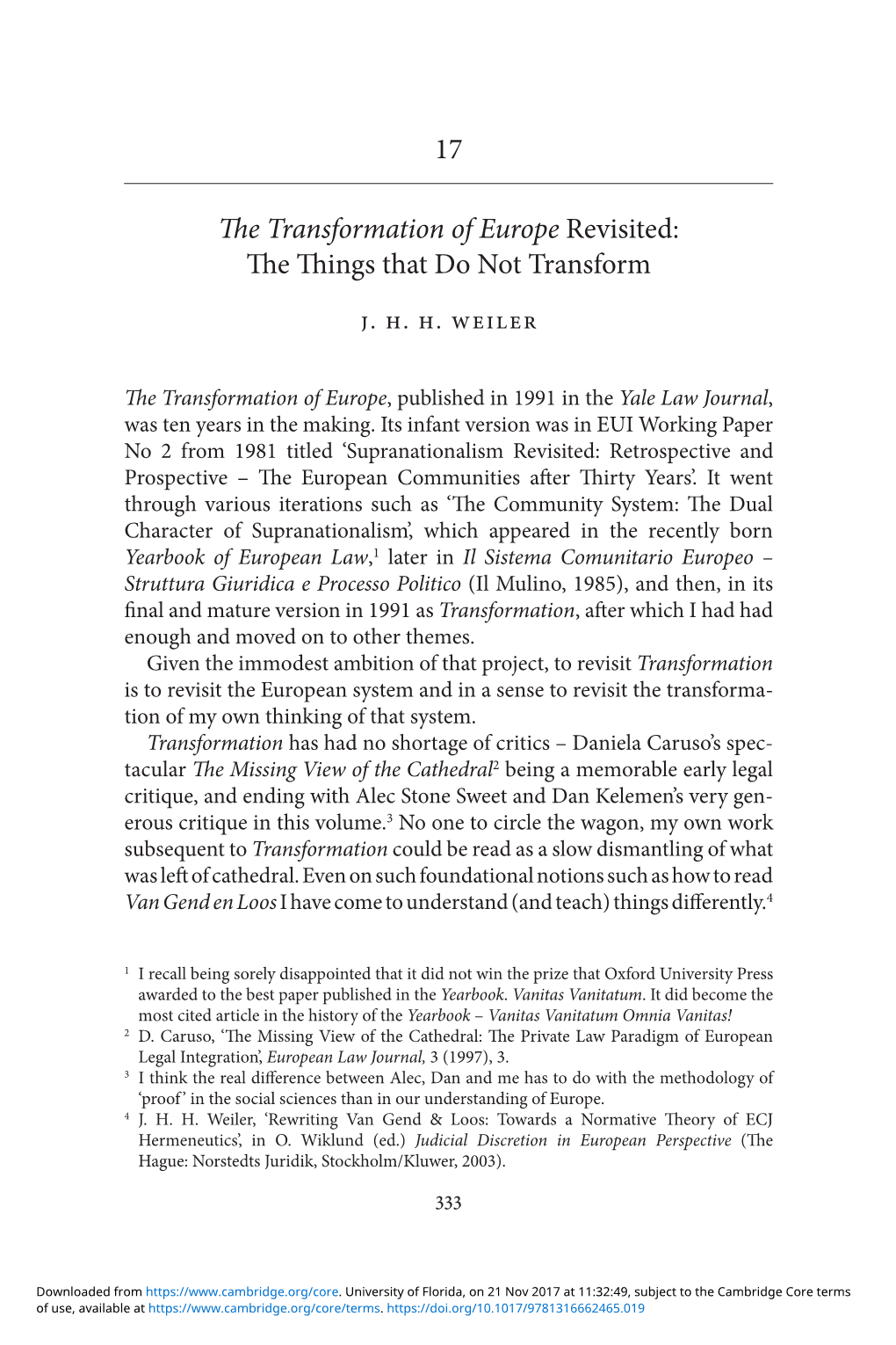 17 the Transformation of Europe Revisited: the Things That Do Not