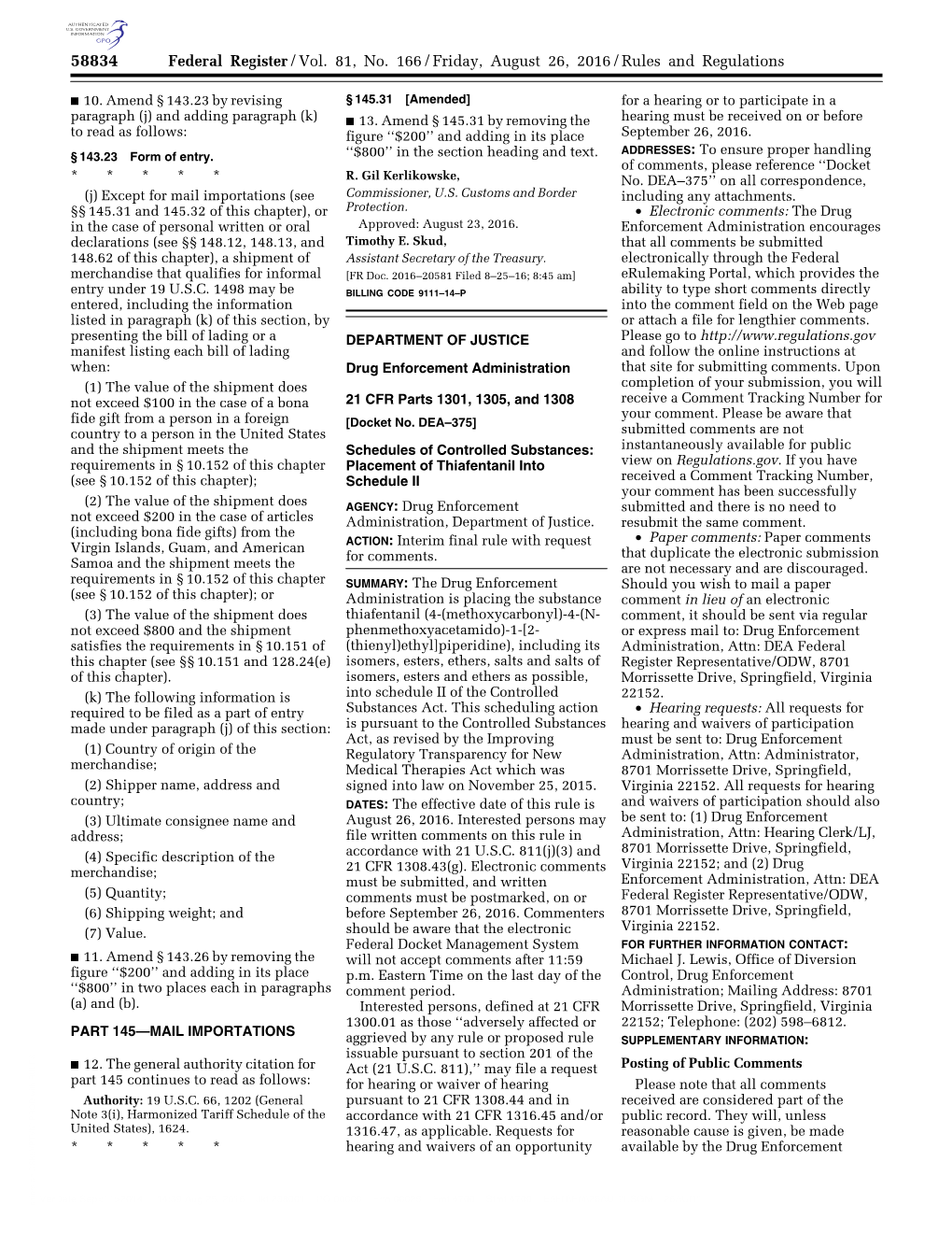 Federal Register/Vol. 81, No. 166/Friday, August 26, 2016/Rules