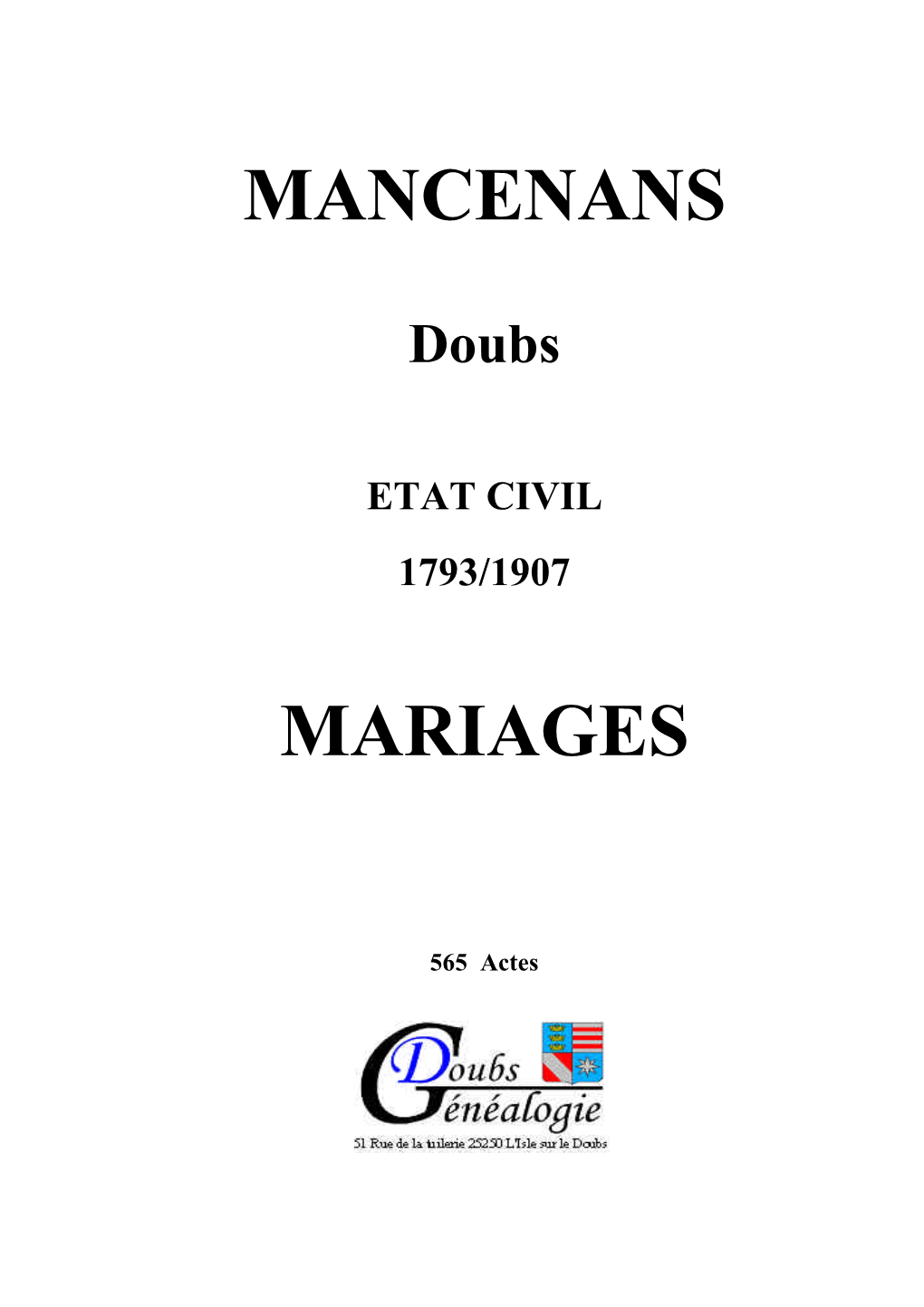 Mancenans Mariages