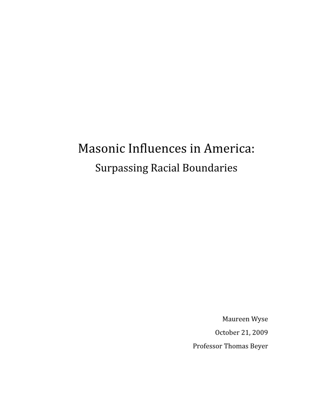 Masonic Influences in America