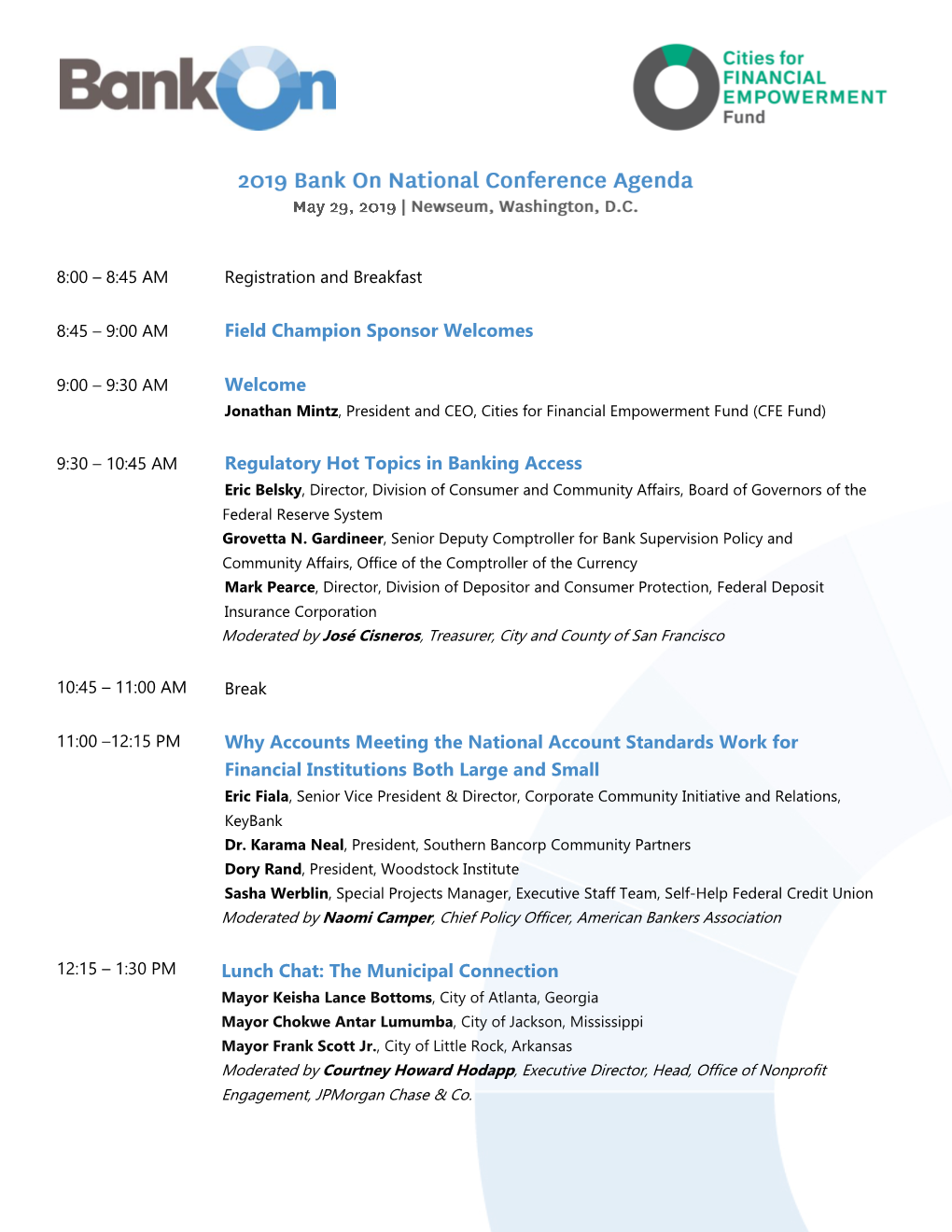 Conference Agenda – Continued