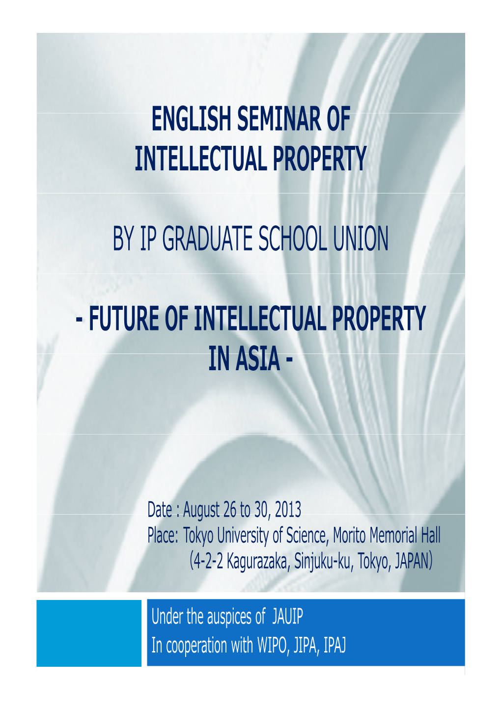 English Seminar of English Seminar of Intellectual