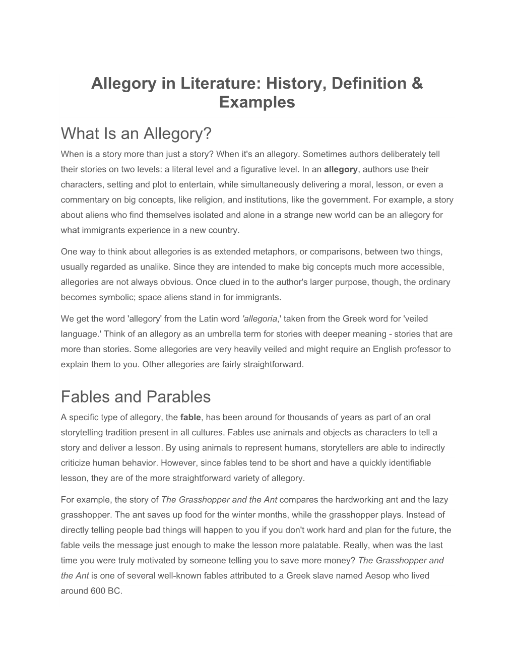 Allegory in Literature: History, Definition & Examples What Is an Allegory? When Is a Story More Than Just a Story? When It's an Allegory