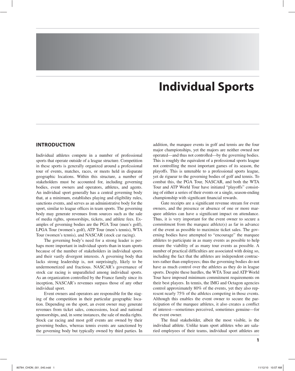 Individual Sports