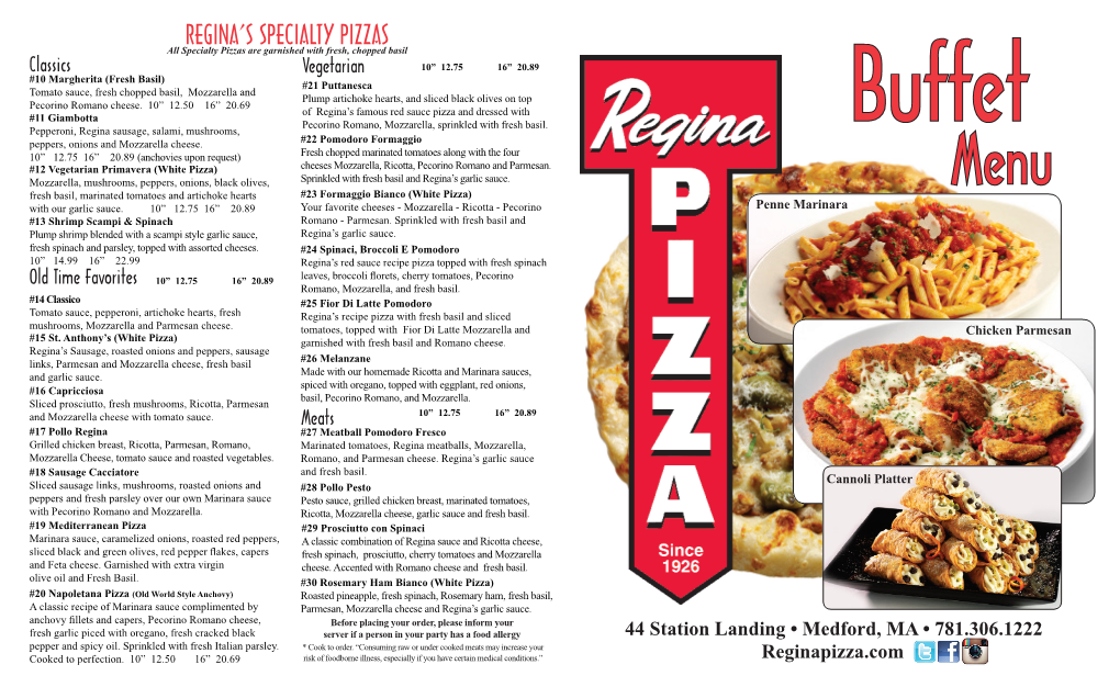 Regina's Specialty Pizzas