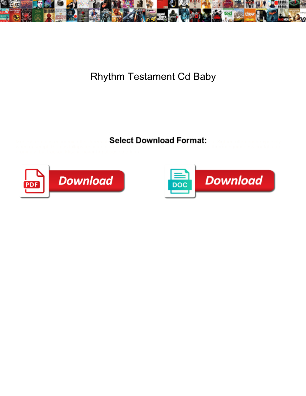 Rhythm Testament Cd Baby