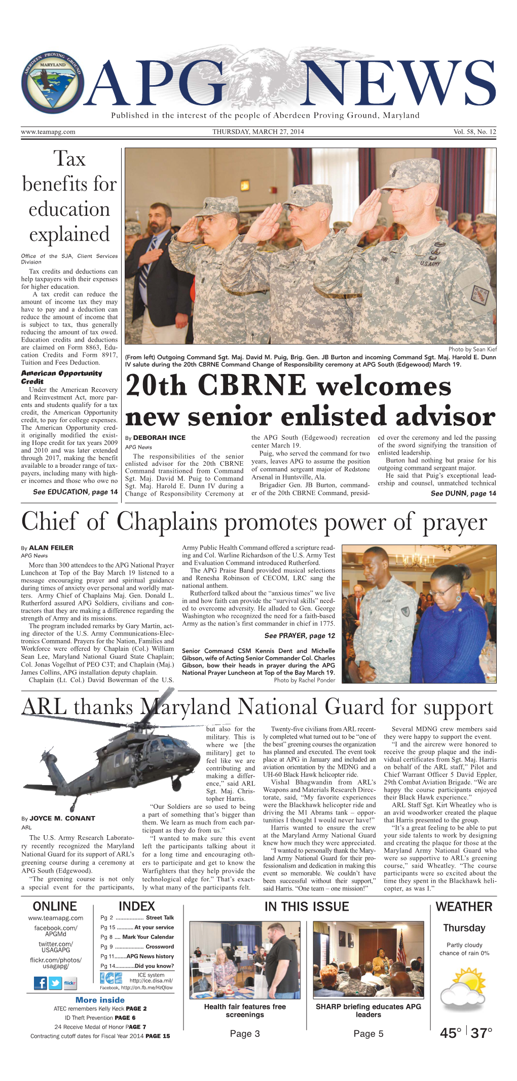 20Th CBRNE Welcomes New Senior Enlisted Advisor