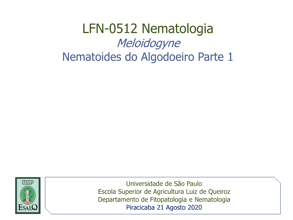 Meloidogyne Nematoides Do Algodoeiro Parte 1