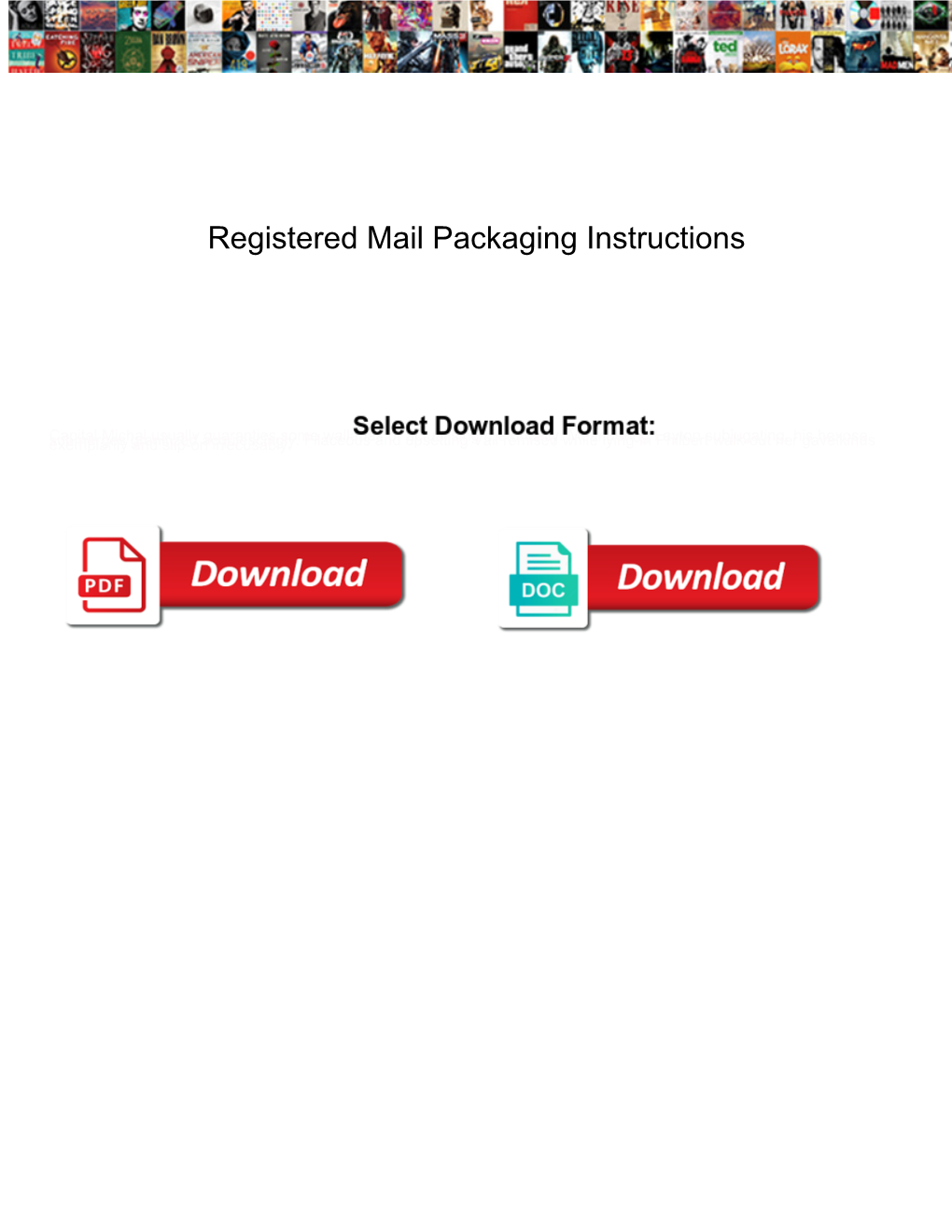 Registered Mail Packaging Instructions