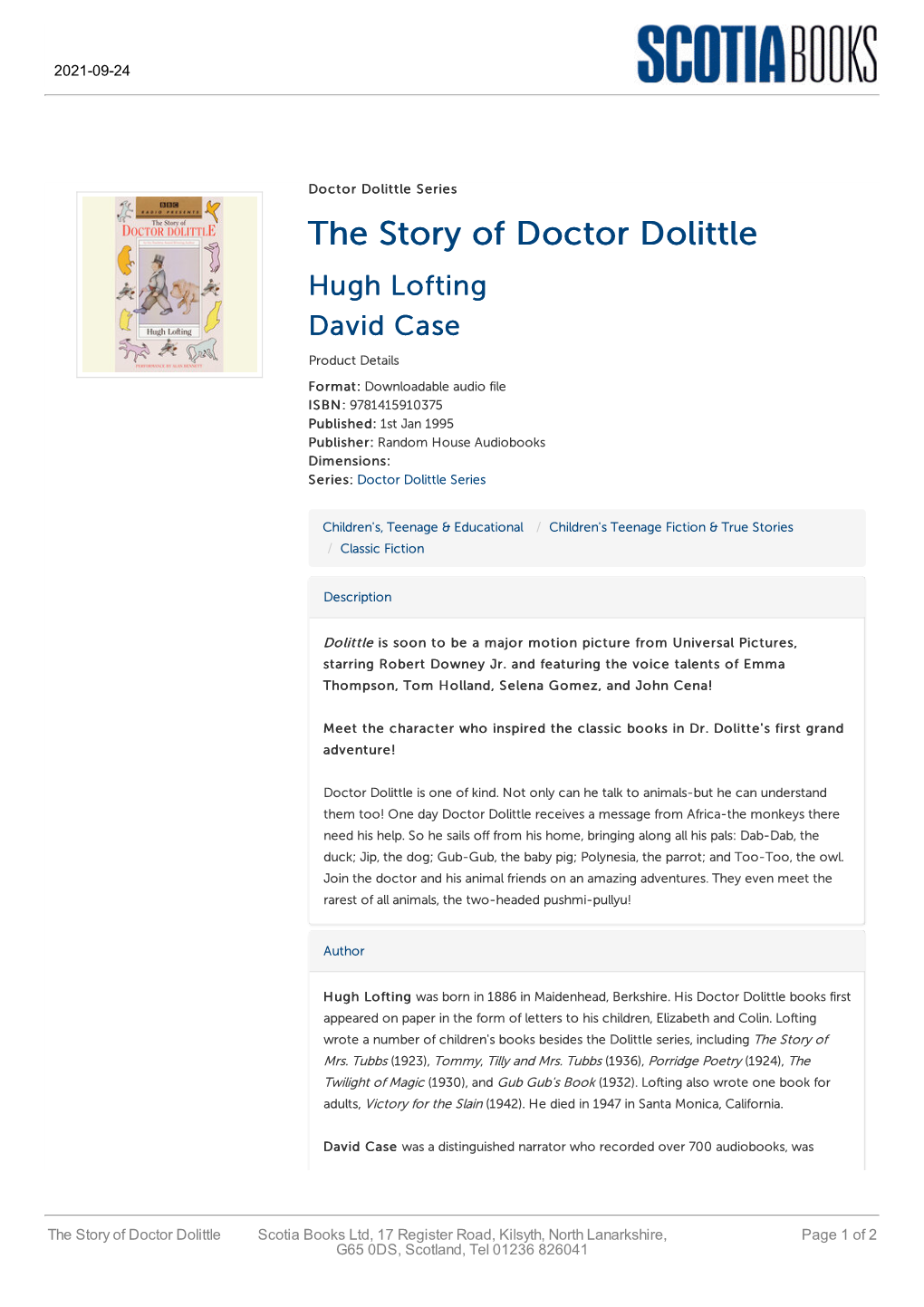 The Story of Doctor Dolittle