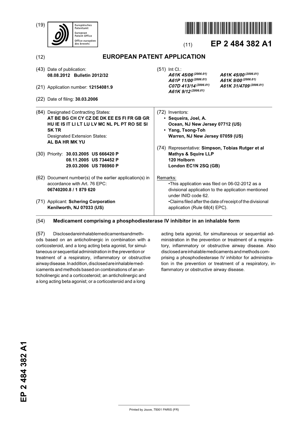 Medicament Comprising a Phosphodiesterase IV Inhibitor in an Inhalable Form