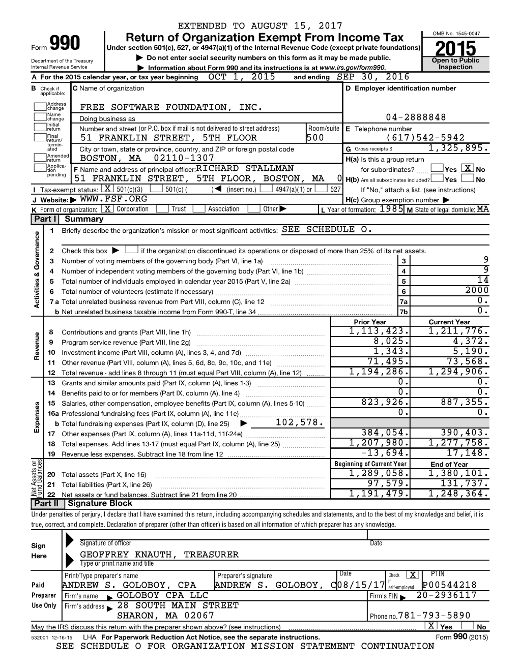 Return of Organization Exempt from Income Tax OMB No