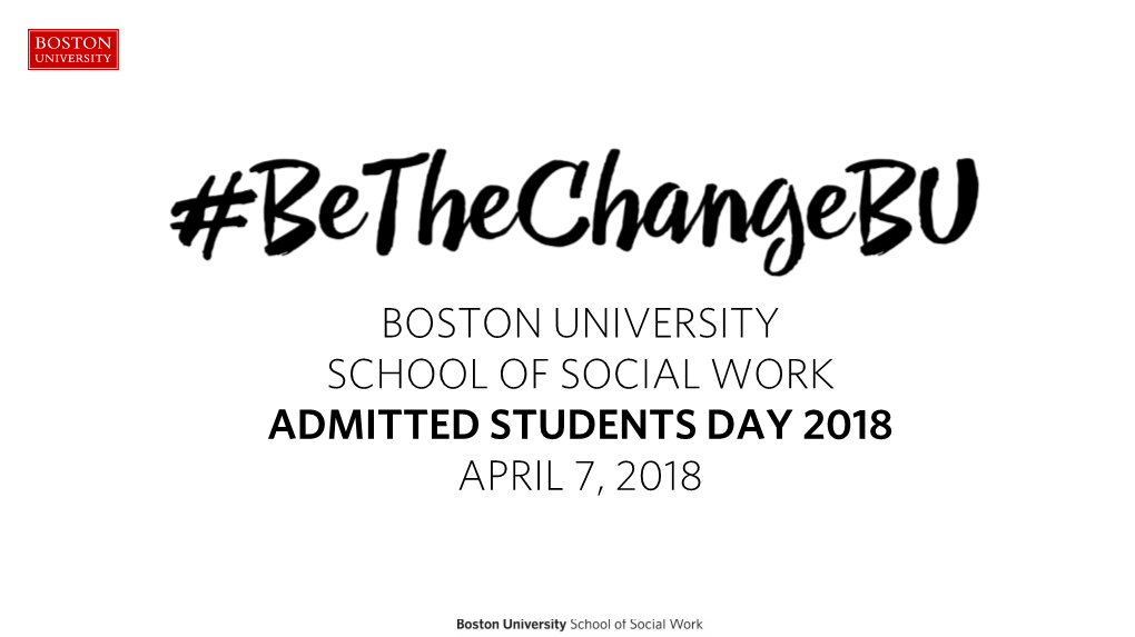 Boston University School of Social Work Admitted