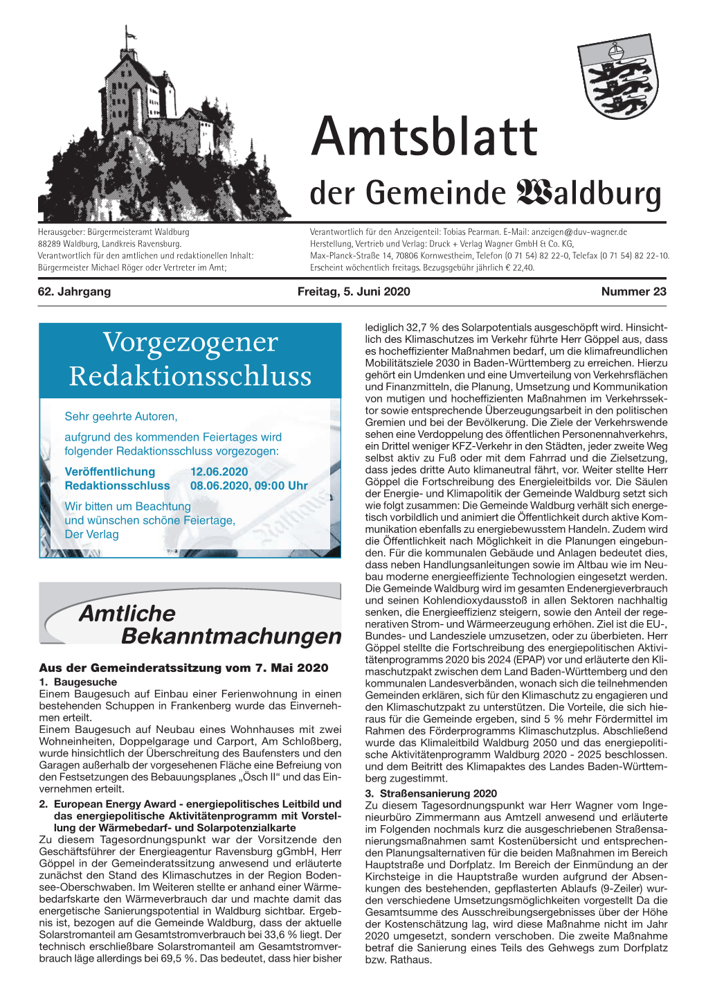 Amtsblatt Nr. 23 / 2020