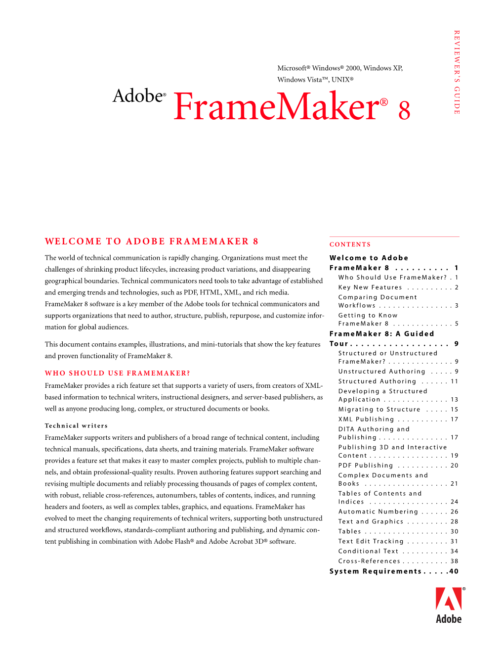 Framemaker 8 Reviewer's Guide