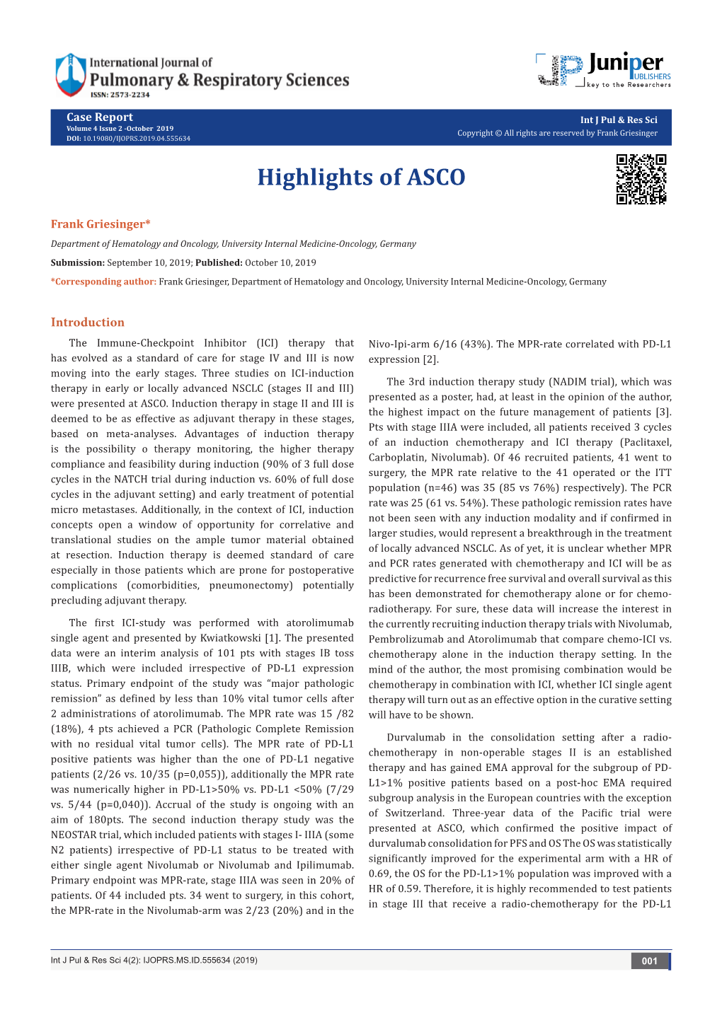 Highlights of ASCO