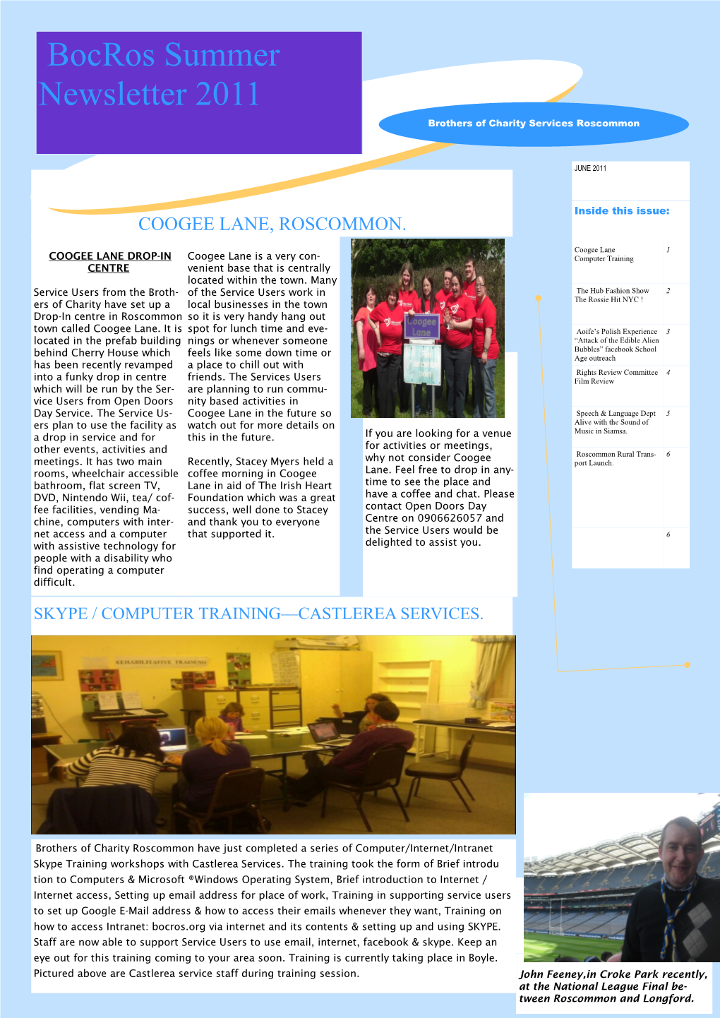 Bocros Summer Newsletter 2011 Brothers of Charity Services Roscommon