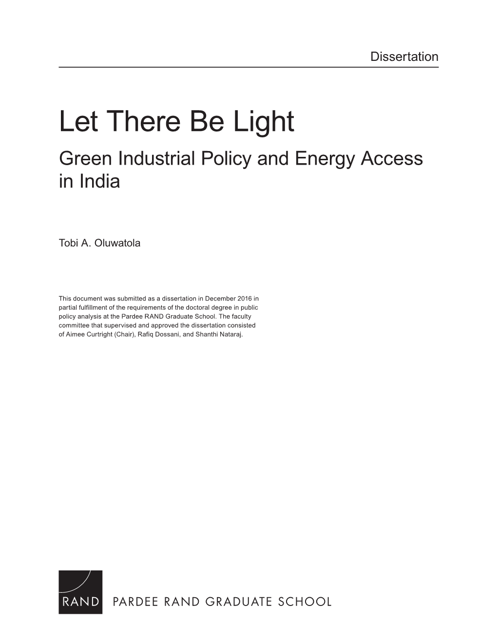 Green Industrial Policy and Energy Access in India