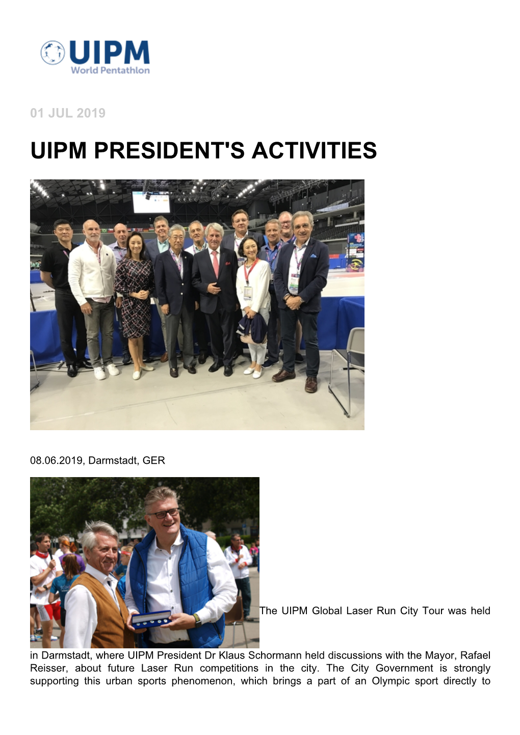 Uipm President's Activities