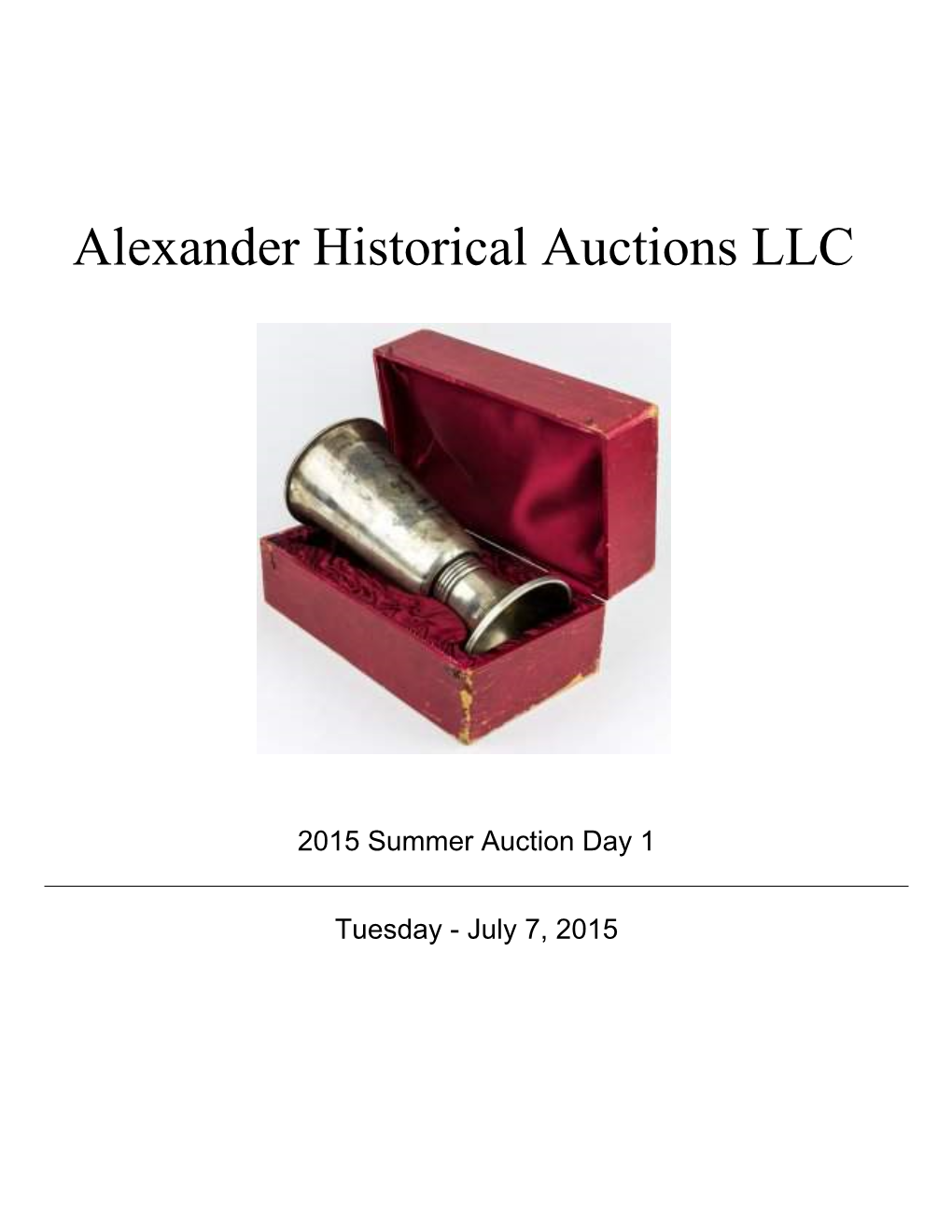 Alexander Historical Auctions LLC