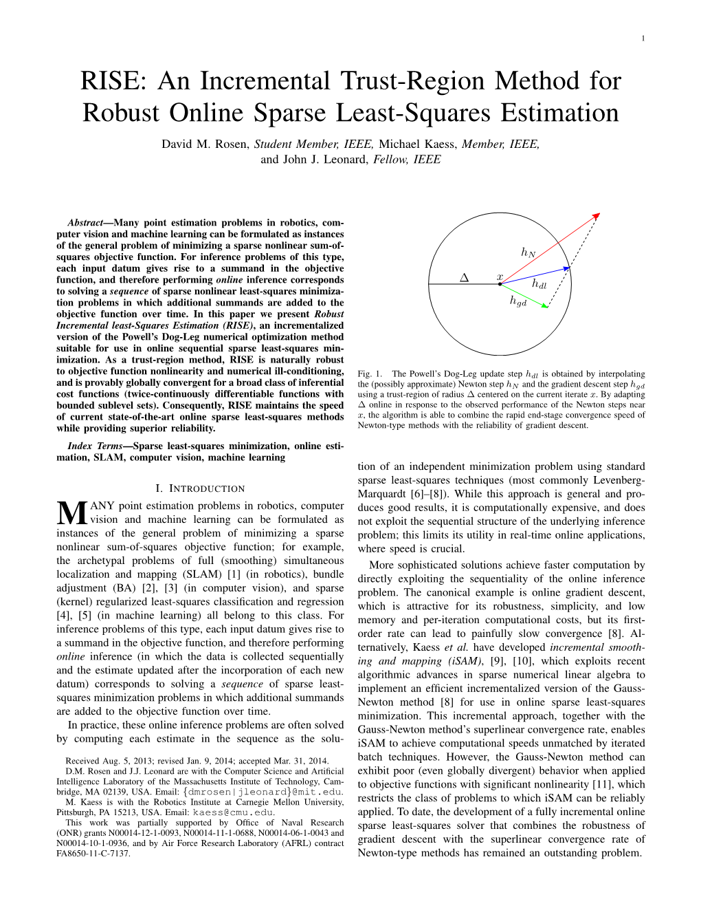 An Incremental Trust-Region Method for Robust Online Sparse Least-Squares Estimation David M