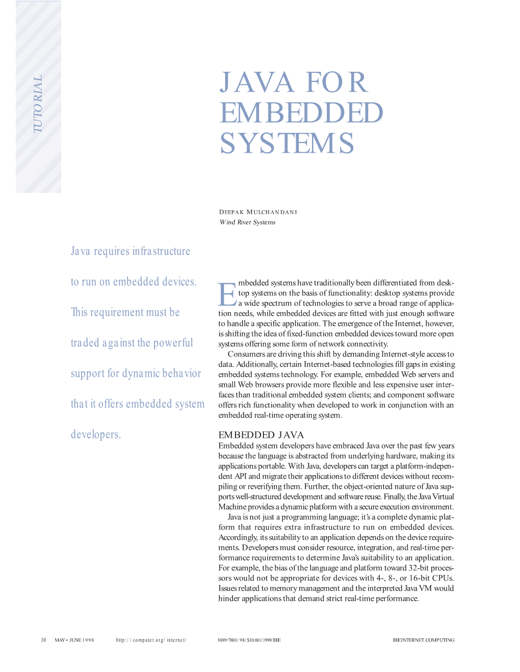 Java for Embedded Systems