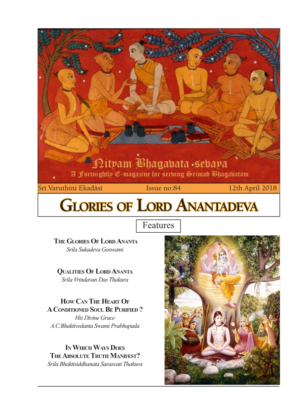 Glories of Lord Anantadeva Features