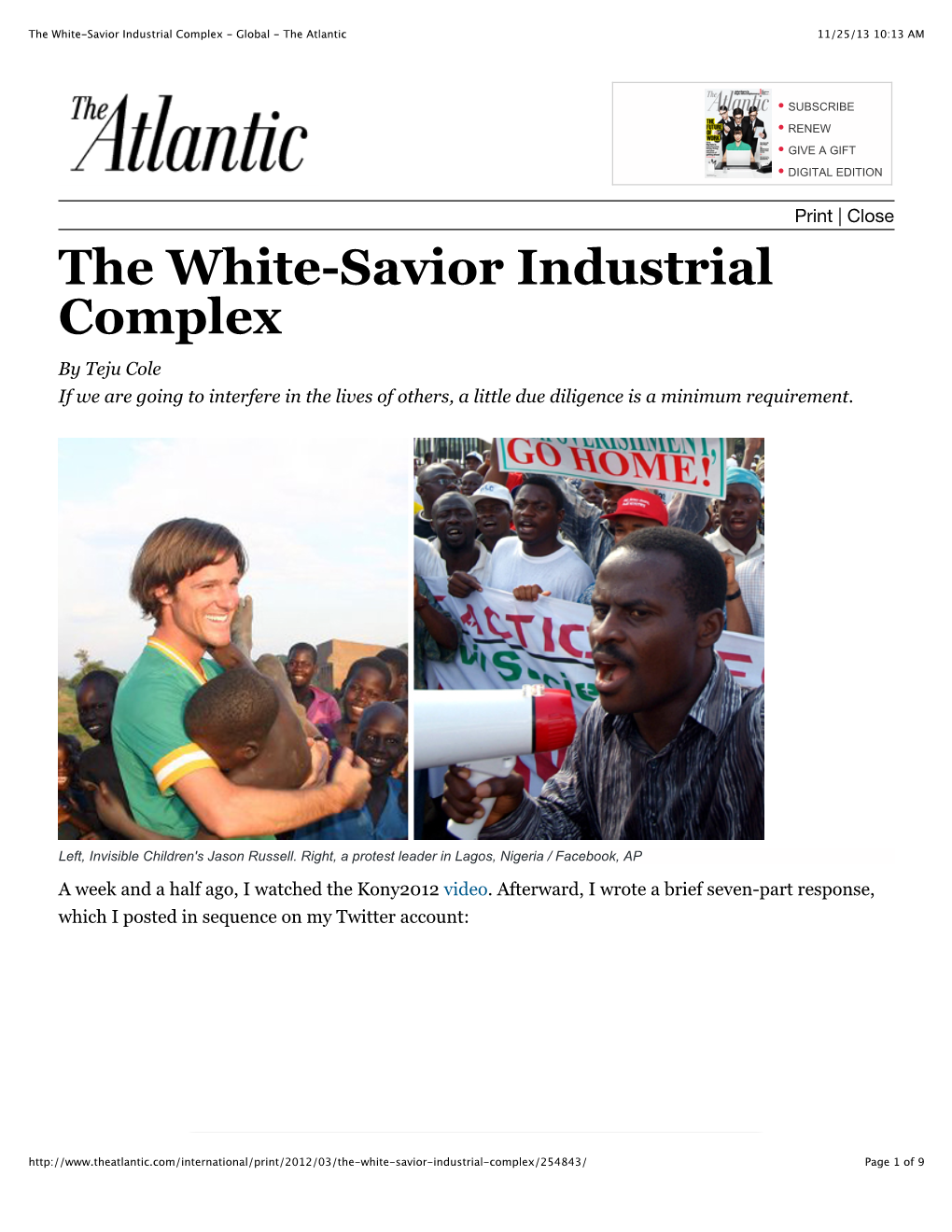 The White-Savior Industrial Complex - Global - the Atlantic 11/25/13 10:13 AM