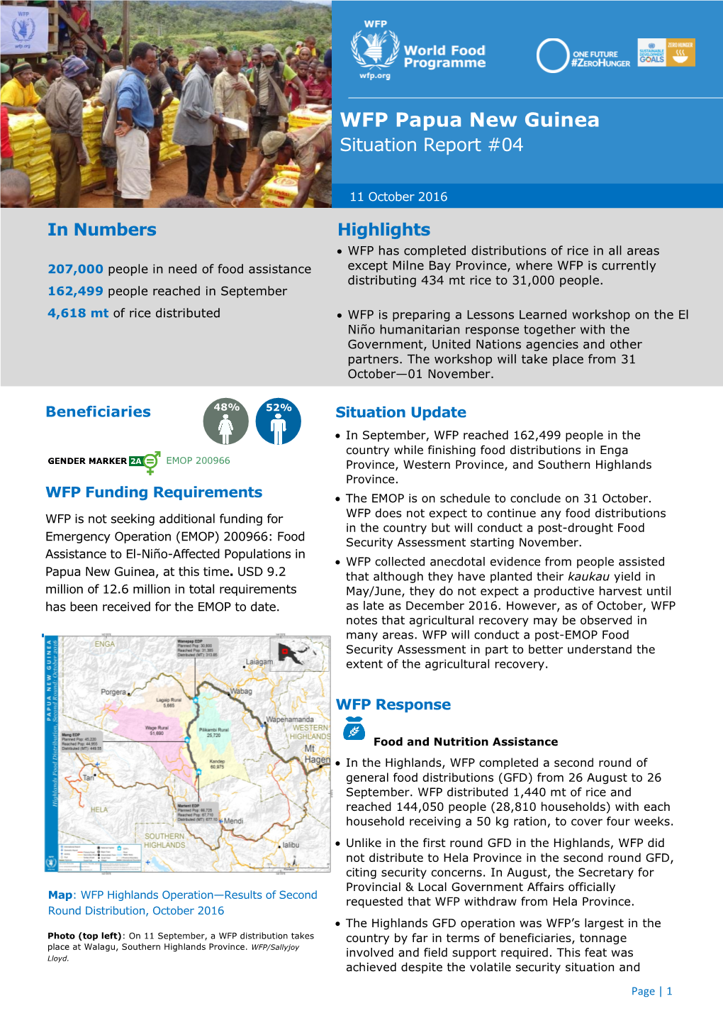WFP Papua New Guinea Situation Report #04