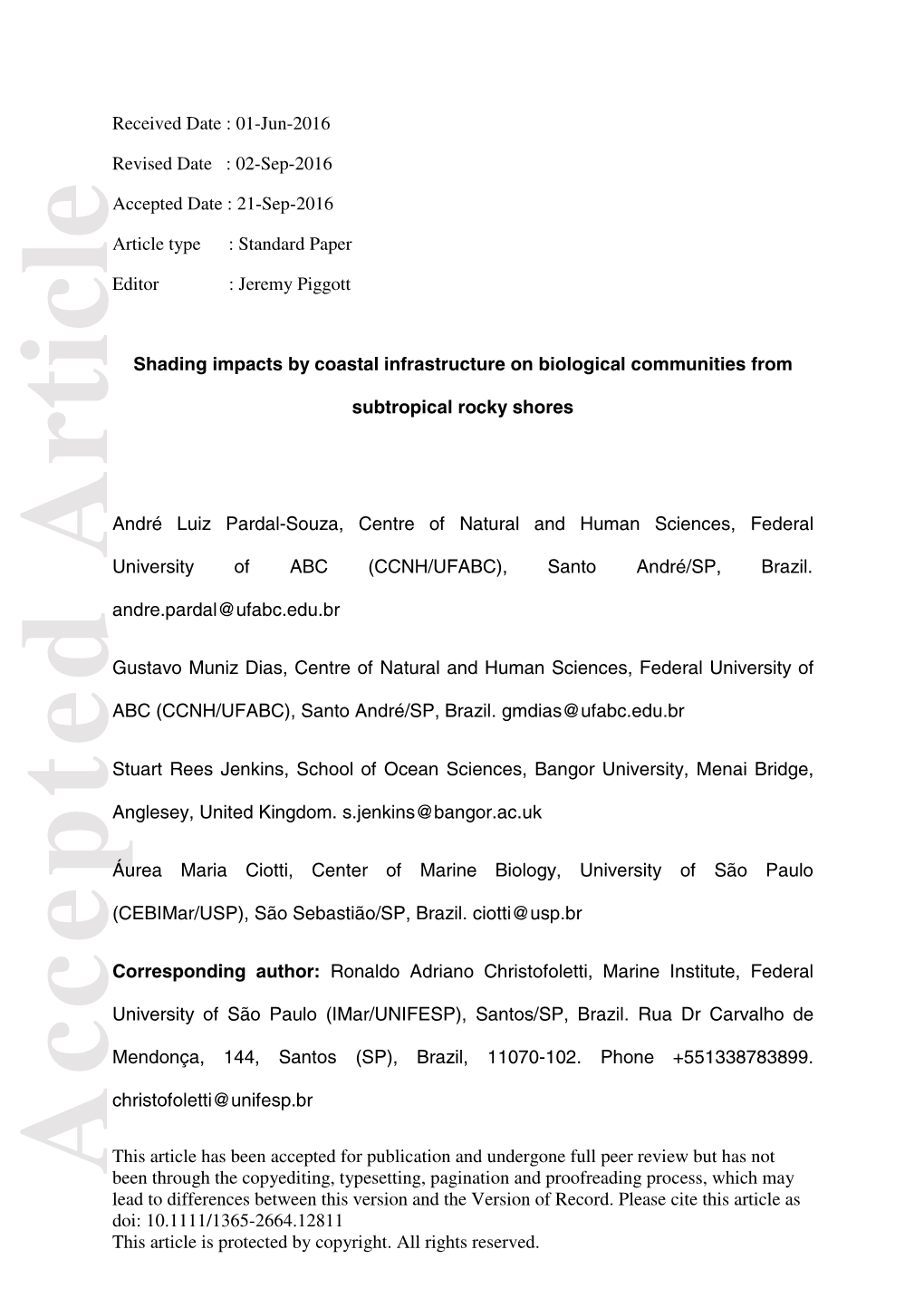 Shading Impacts by Coastal Infrastructure On