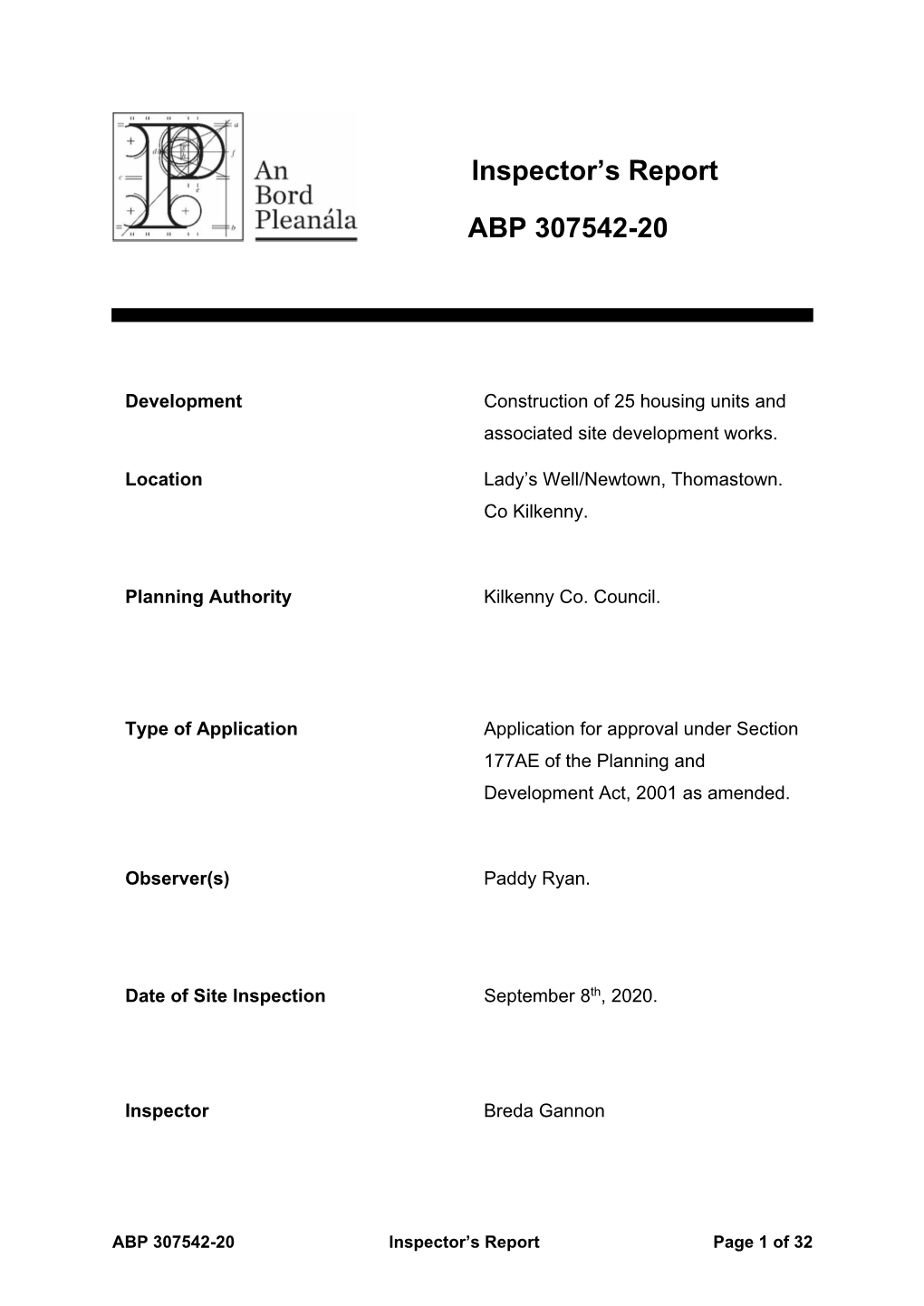 Inspector's Report ABP 307542-20