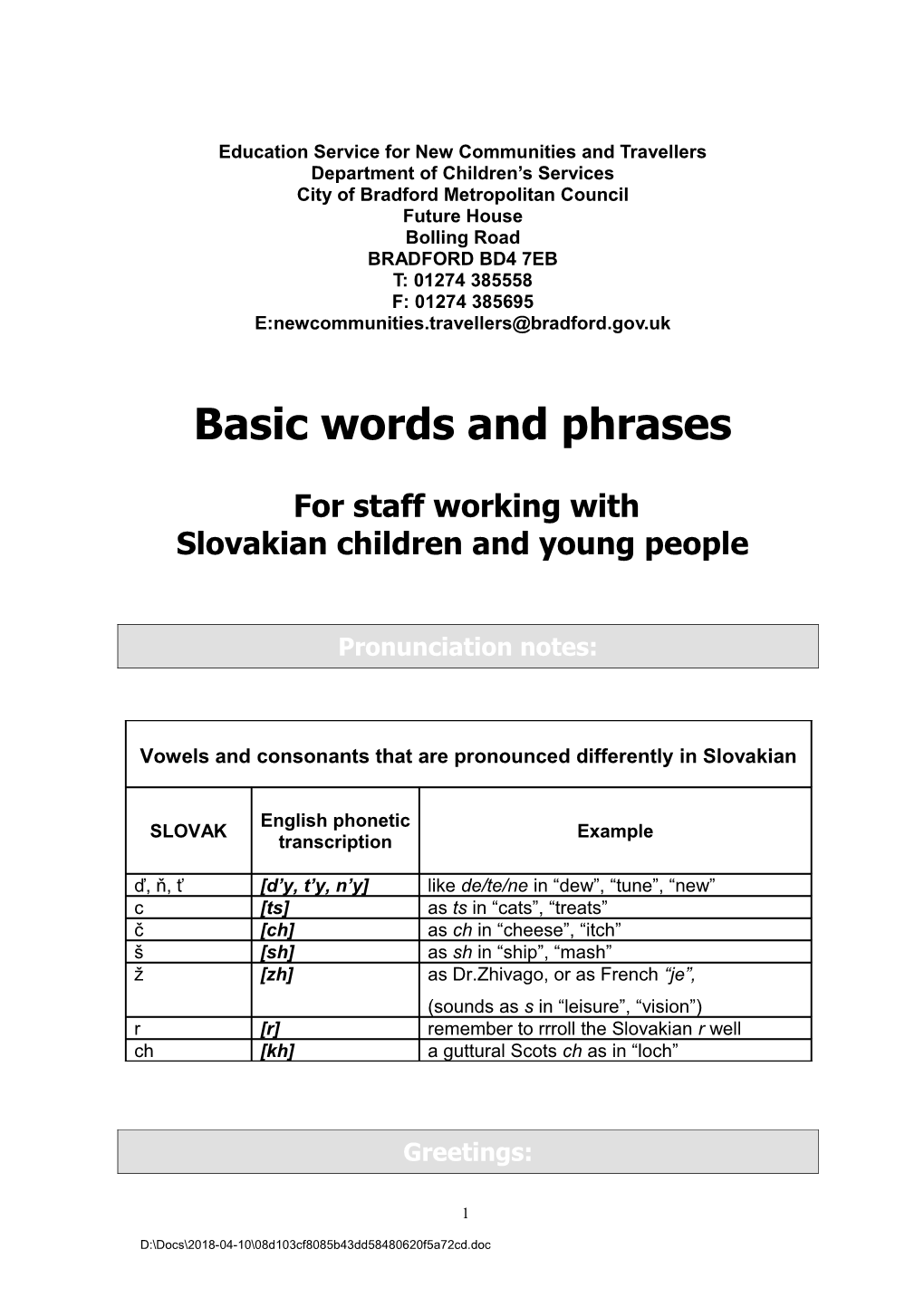 Basic Words and Phrases s1