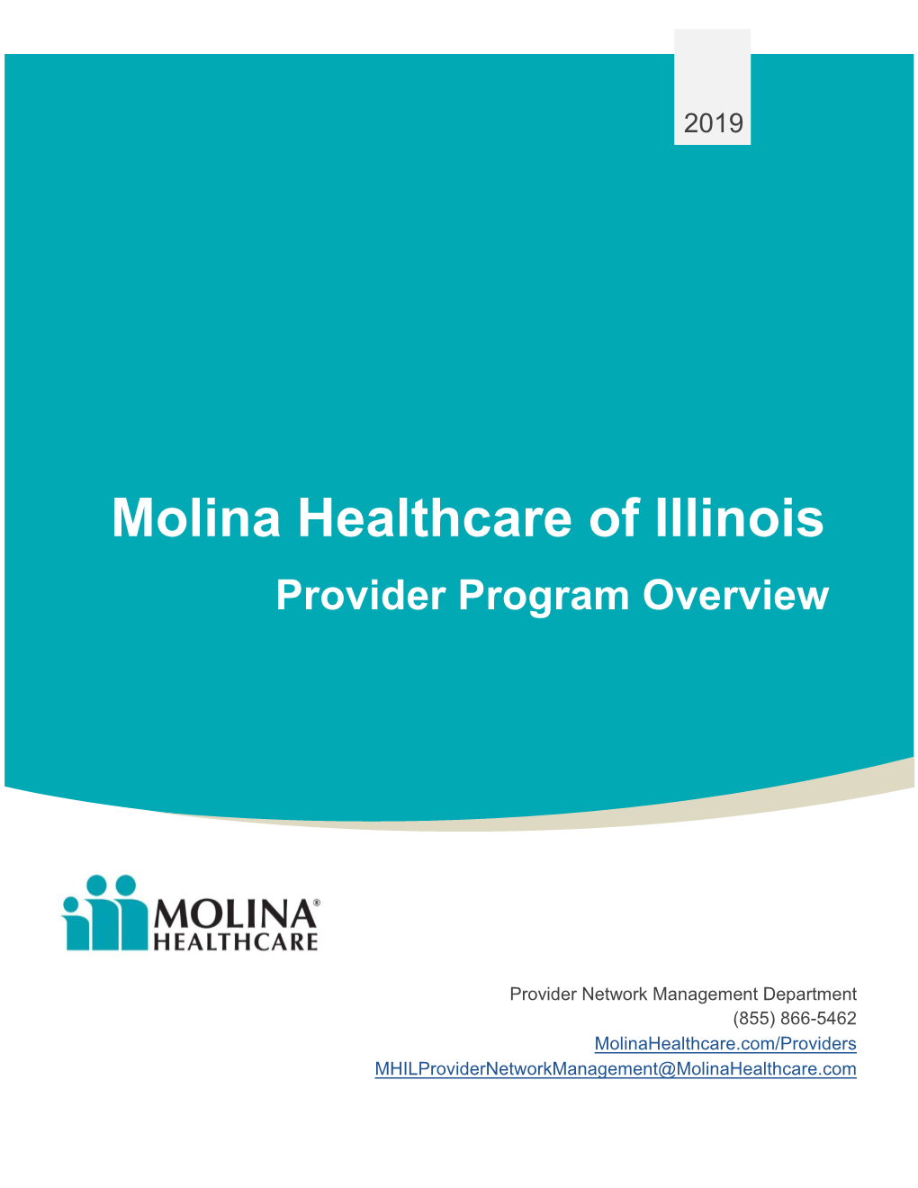 2019 Molina Healthcare of Illinois Provider Program Overview