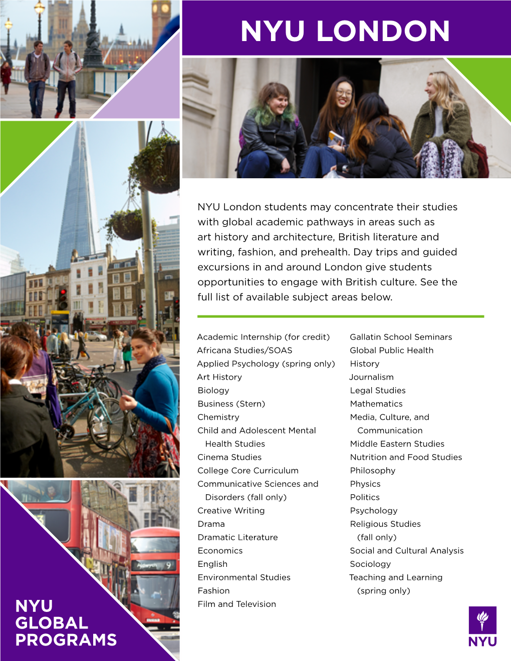 Study Away Information for NYU London