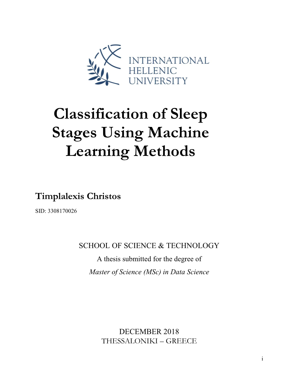 Classification of Sleep Stages Using Machine Learning Methods